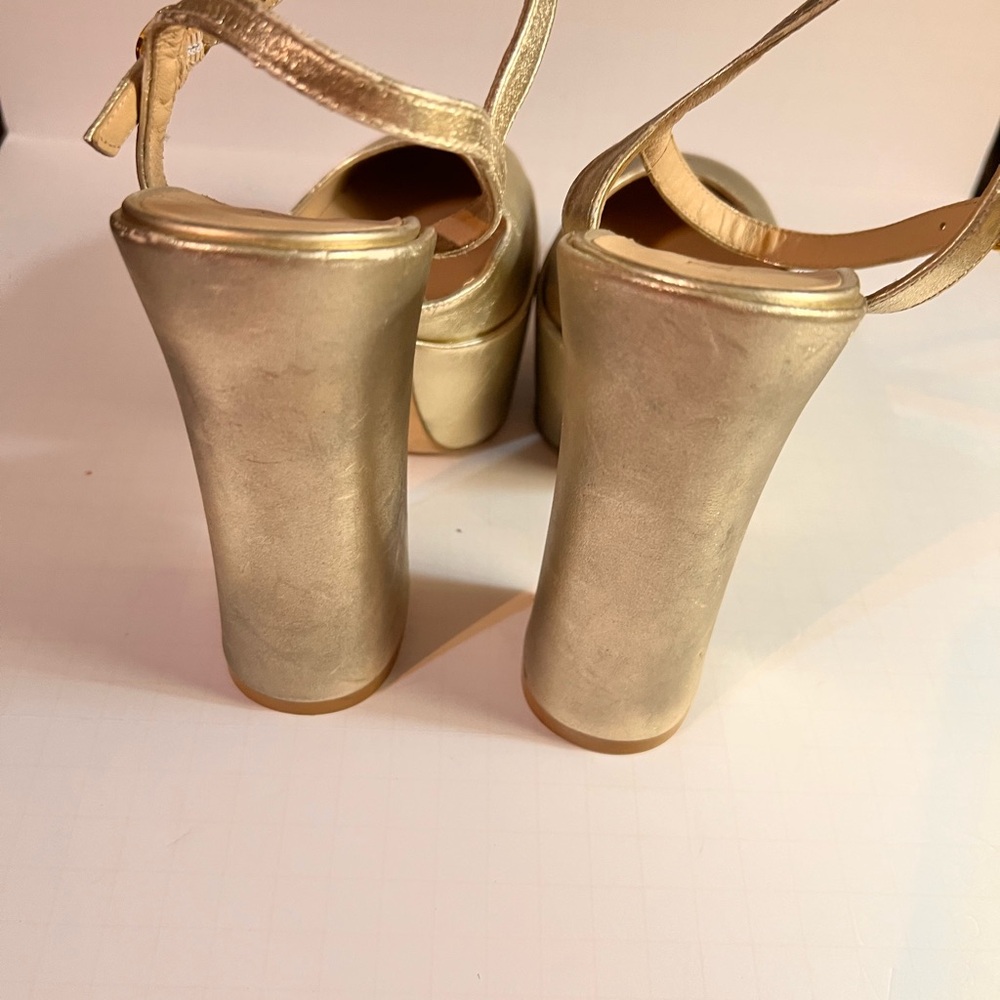 stuart Weitzman skyhigh heels sz 7 Light Gold - Picture 5 of 7